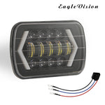 7 pollici H4 DC 9 V-30 V 3000LM 6000 K 30 W IP67 8 LED perline lampada per auto forma quadrata LED fari per Jeep Wrangler, Square Shape