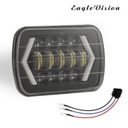7 pollici H4 DC 9 V-30 V 3000LM 6000 K 30 W IP67 8 LED perline lampada per auto forma quadrata LED fari per Jeep Wrangler, Square Shape