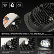 7 pollici H4 DC 9 V-30 V 3000LM 6000 K 30 W IP67 8 LED perline lampada per auto forma quadrata LED fari per Jeep Wrangler, Square Shape