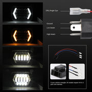 7 pollici H4 DC 9 V-30 V 3000LM 6000 K 30 W IP67 8 LED perline lampada per auto forma quadrata LED fari per Jeep Wrangler, Square Shape