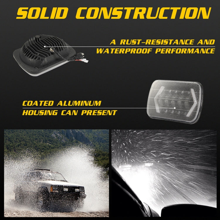 7 pollici H4 DC 9 V-30 V 3000LM 6000 K 30 W IP67 8 LED perline lampada per auto forma quadrata LED fari per Jeep Wrangler, Square Shape