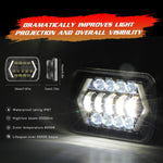7 pollici H4 DC 9 V-30 V 3000LM 6000 K 30 W IP67 8 LED perline lampada per auto forma quadrata LED fari per Jeep Wrangler, Square Shape