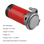 Compressore d'aria portatile da 12 V per veicoli per camion con clacson, 12V Red
