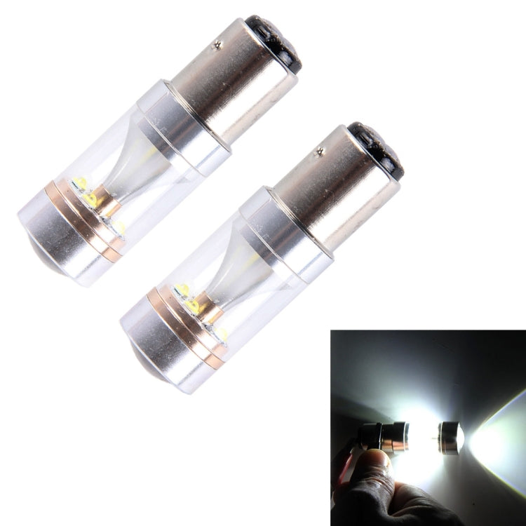 2 PZ 1157/BAY15D 30W 350 LM 6000K Luce bianca 6 LED CREE Canbus Lampadina freno auto, DC 12V, 1157