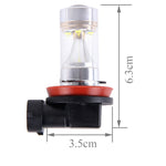 2 PZ H8/H11 30W 350 LM 6000K Luce bianca CREE 6 LED Lampadina fendinebbia per auto, DC 12V, H8/H11