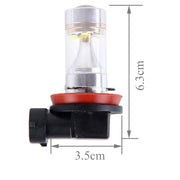 2 PZ H8/H11 30W 350 LM 6000K Luce bianca CREE 6 LED Lampadina fendinebbia per auto, DC 12V, H8/H11
