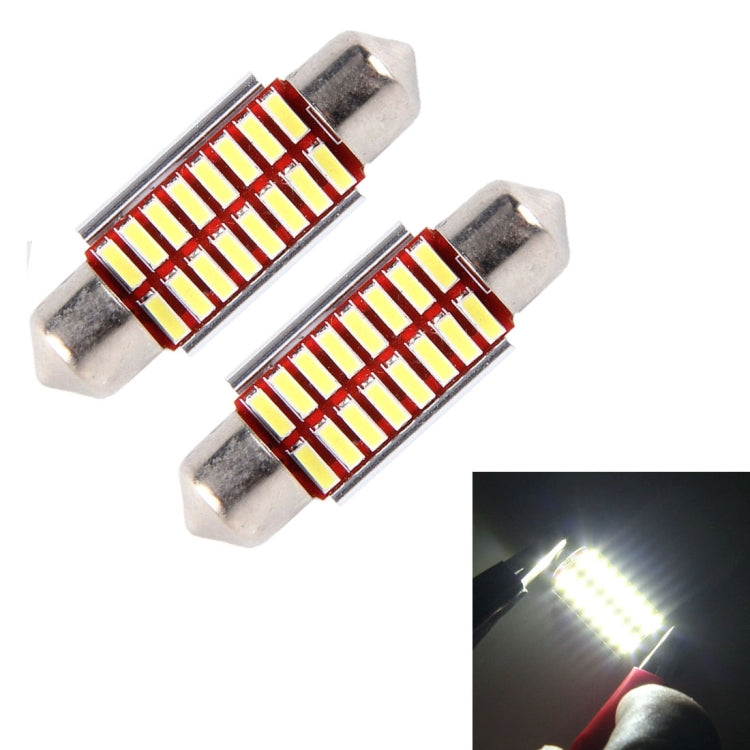 2 pezzi DC 12V 3W 36MM bicuspide luci per portiera auto luce di registro luce cruscotto luci per porte a cupola lampada da lettura a LED con 16 LED SMD 3014 luci bianche, 36MM