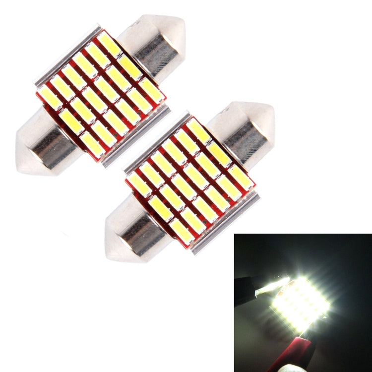 2 PZ DC 12V 3W 31MM Bicuspide Lampade per portiere auto Luce di registrazione per cruscotto Luci per porte a cupola Lampada da lettura a LED con 18 LED SMD 3014 Luci bianche, 31MM