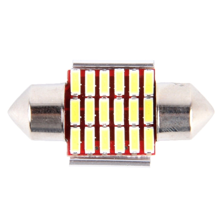 2 PZ DC 12V 3W 31MM Bicuspide Lampade per portiere auto Luce di registrazione per cruscotto Luci per porte a cupola Lampada da lettura a LED con 18 LED SMD 3014 Luci bianche, 31MM