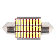 2 PZ DC 12V 6W 36MM Bicuspide Lampade per portiere auto Luce di registrazione per cruscotto Luci per porte a cupola Lampada da lettura a LED con 27 LED SMD 3014 Luci bianche, 36MM