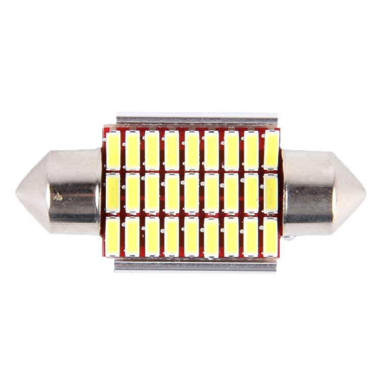 2 PZ DC 12V 6W 36MM Bicuspide Lampade per portiere auto Luce di registrazione per cruscotto Luci per porte a cupola Lampada da lettura a LED con 27 LED SMD 3014 Luci bianche, 36MM