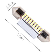 2 PZ DC 12V 6W 36MM Bicuspide Lampade per portiere auto Luce di registrazione per cruscotto Luci per porte a cupola Lampada da lettura a LED con 27 LED SMD 3014 Luci bianche, 36MM