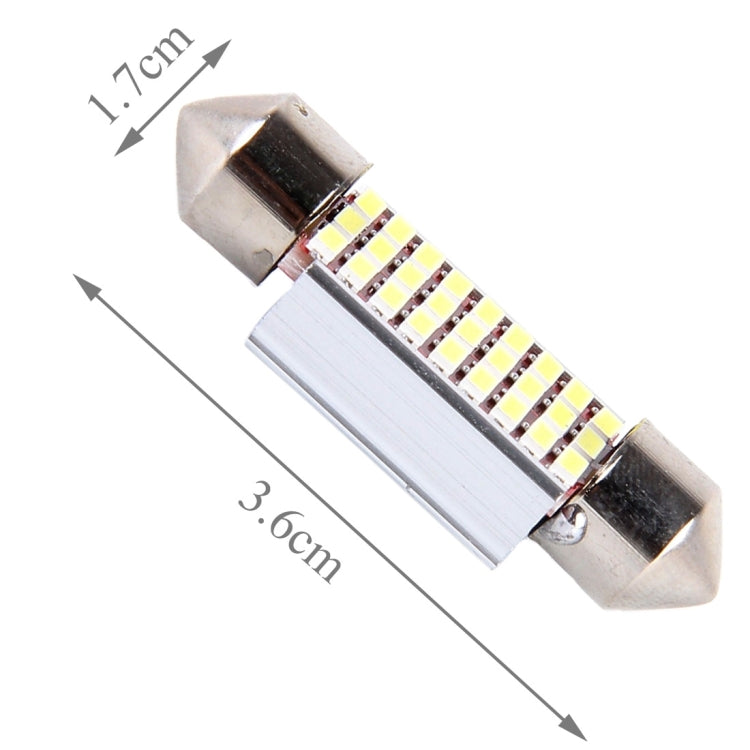 2 PZ DC 12V 6W 36MM Bicuspide Lampade per portiere auto Luce di registrazione per cruscotto Luci per porte a cupola Lampada da lettura a LED con 27 LED SMD 3014 Luci bianche, 36MM