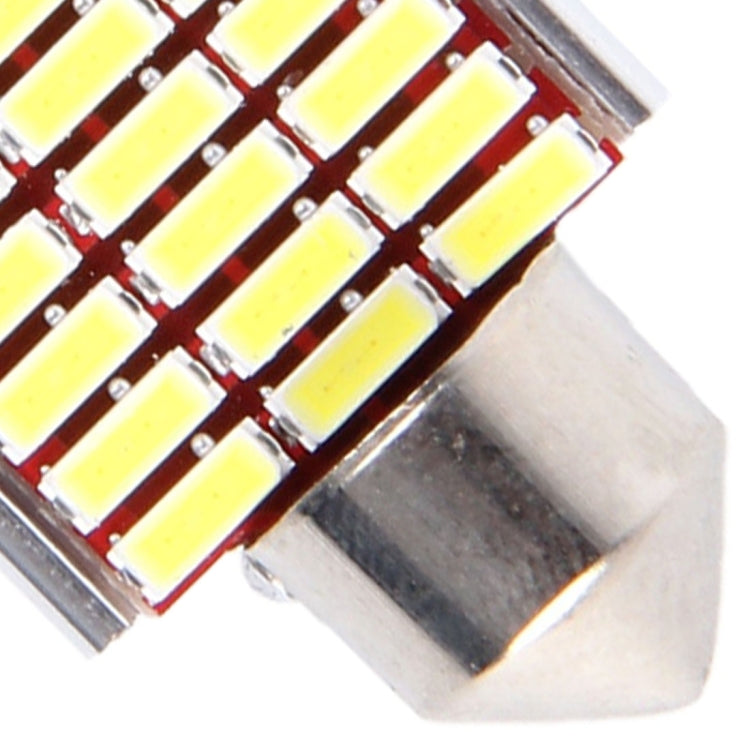 2 PZ DC 12V 6W 36MM Bicuspide Lampade per portiere auto Luce di registrazione per cruscotto Luci per porte a cupola Lampada da lettura a LED con 27 LED SMD 3014 Luci bianche, 36MM