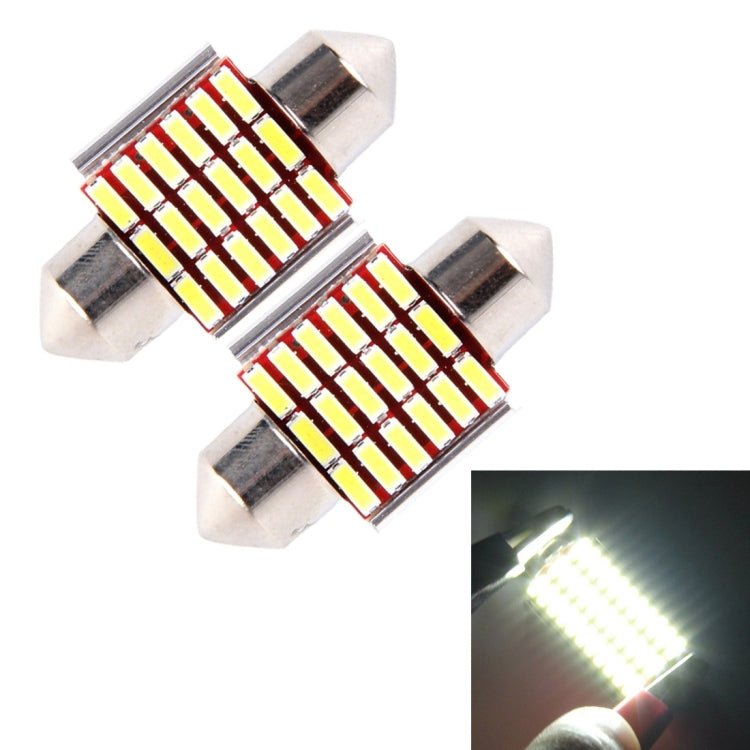 2 PZ DC 12V 6W 41MM Bicuspide Lampade per portiere auto Luce di registrazione per cruscotto Luci per porte a cupola Lampada da lettura a LED con 33 LED SMD 3014 Luci bianche, 41MM