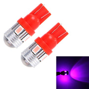 2 PZ T10 3W 6 LED SMD 5630 Luce d'ingombro a luce rosa. DC 12V., 6 LED SMD 5630