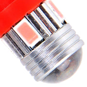 2 PZ T10 3W 6 LED SMD 5630 Luce d'ingombro a luce rosa. DC 12V., 6 LED SMD 5630