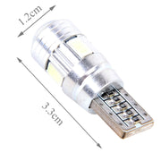 Lampada per luci di ingombro per auto Canbus senza errori 2PCS T10 3W 6 SMD 5630 LED, DC 12V, 6 SMD 5630 LEDs/White Light, 6 SMD 5630 LEDs/Pink Light, 6 SMD 5630 LEDs/Green Light