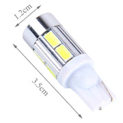 Lampada per luci di ingombro per auto, 2 pezzi T10 6W a luce bianca 10 SMD 5630 LED, DC 12V, 10 SMD 5630 LEDs