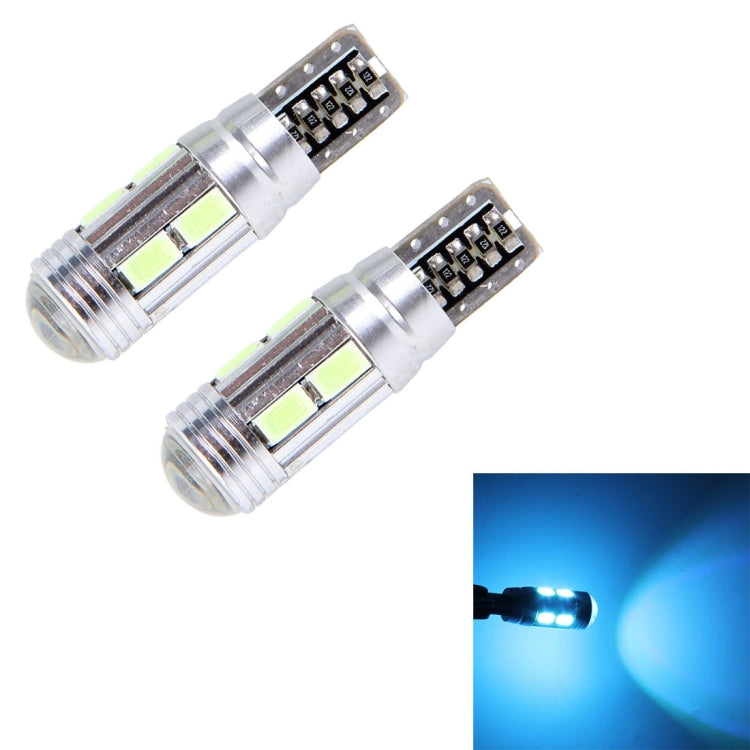 2PCS T10 6W Ice Blue Light 10 SMD 5630 LED Canbus senza errori Luci di ingombro per auto Lampada, DC 12V, 2 PCS T10 6W