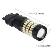 3157 5W 450LM 60LED DC 12V SMD-4014 Luce di stop per auto per auto Indicatori di direzione Luci per auto (luce bianca + luce gialla), 3157