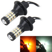 2 PZ 7440 5W 450LM 60LED DC 12V SMD-4014 Luce di stop per auto per auto Indicatori di direzione Set di sorgenti per auto (luce bianca + luce gialla), Lunghezza cavo: 40 cm, 7440