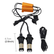 2 PZ 7440 5W 450LM 60LED DC 12V SMD-4014 Luce di stop per auto per auto Indicatori di direzione Set di sorgenti per auto (luce bianca + luce gialla), Lunghezza cavo: 40 cm, 7440