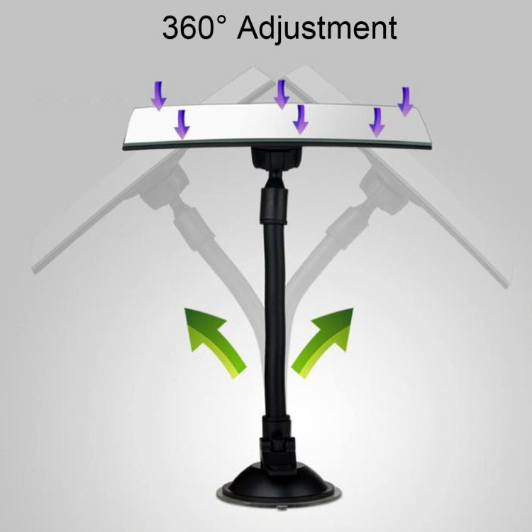 Specchio per punto cieco rettangolare per parabrezza interno regolabile a 360 gradi con portabicchieri, XL-1013