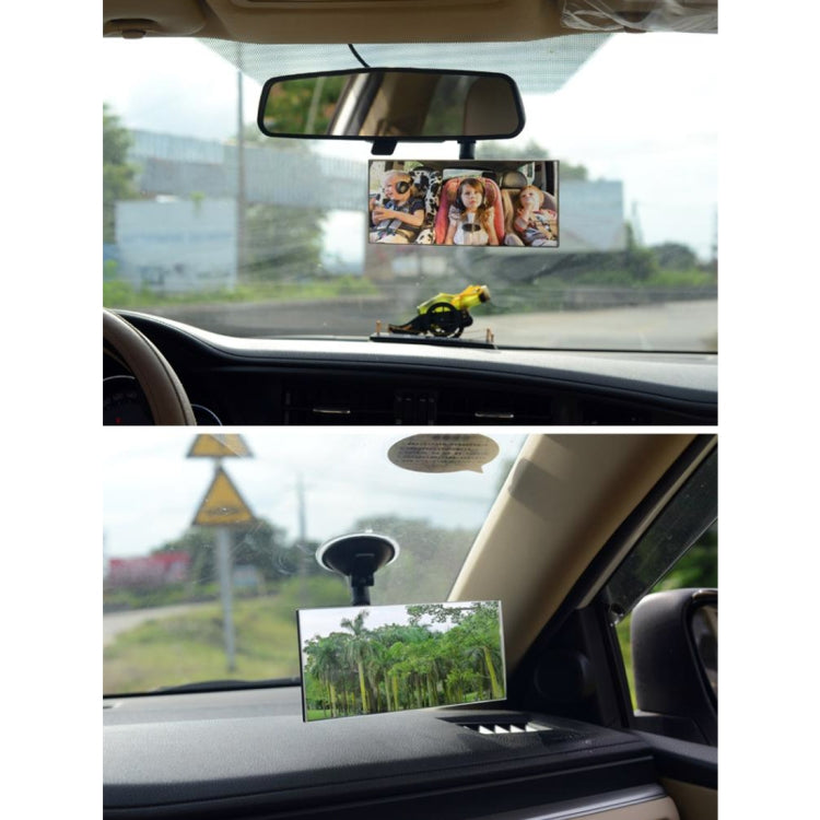 Specchio per punto cieco rettangolare per parabrezza interno regolabile a 360 gradi con portabicchieri, XL-1013