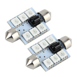 Lampada da lettura a LED per cupola per auto con telecomando bicuspide colorato da 2 pezzi da 36 mm con 6 luci a LED, Car Dome Lamp