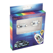 Lampada da lettura a LED per cupola per auto con telecomando bicuspide colorato da 2 pezzi da 36 mm con 6 luci a LED, Car Dome Lamp