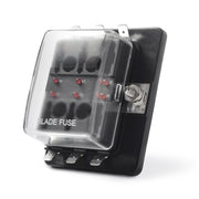 Scatola portafusibili universale a 6 vie Scatola portafusibili Scatola portafusibili per circuito automobilistico Strumento lama automobilistica Blocco fusibili a 6 vie, DC 10V-32V, 6 Way Fuse Box