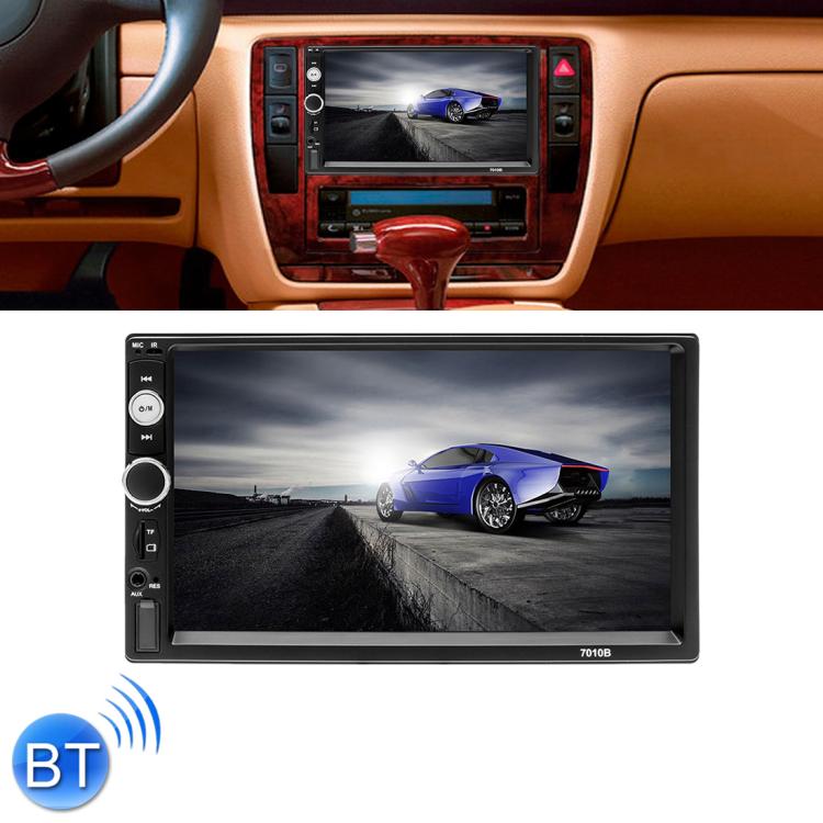7010B HD 2 Din Ricevitore radio Bluetooth per auto da 7 pollici Lettore MP5, supporto FM, USB e scheda TF, 7010B