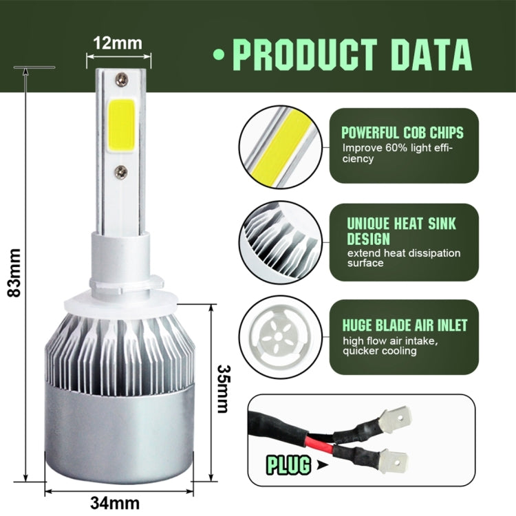 2 pezzi 880/881 18W 1800LM 6000K impermeabile IP68 faro LED per auto con 2 lampade LED COB, DC 9-36V, 880/881