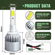 2 pezzi 880/881 18W 1800LM 6000K impermeabile IP68 faro LED per auto con 2 lampade LED COB, DC 9-36V, 880/881