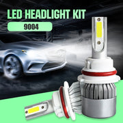 2 pezzi 9004 18W 1800LM 6000K impermeabile IP68 faro LED per auto con 2 lampade LED COB, DC 9-36V, 9004