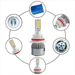 2 pezzi 9004 18W 1800LM 6000K impermeabile IP68 faro LED per auto con 2 lampade LED COB, DC 9-36V, 9004
