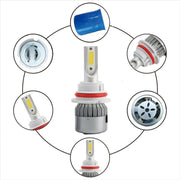 2 pezzi 9004 18W 1800LM 6000K impermeabile IP68 faro LED per auto con 2 lampade LED COB, DC 9-36V, 9004