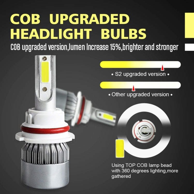 2 pezzi 9004 18W 1800LM 6000K impermeabile IP68 faro LED per auto con 2 lampade LED COB, DC 9-36V, 9004