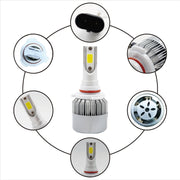 2 fari LED per auto 9005 18W 1800LM 6000K IP68 impermeabili con 2 lampade LED COB, DC 9-36V, 9005