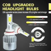 2 fari LED per auto 9005 18W 1800LM 6000K IP68 impermeabili con 2 lampade LED COB, DC 9-36V, 9005