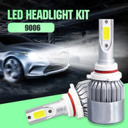 2 fari LED per auto C9 9006 18W 1800LM 6000K impermeabili IP68 con 2 lampade LED COB, DC 9-36V, 9006