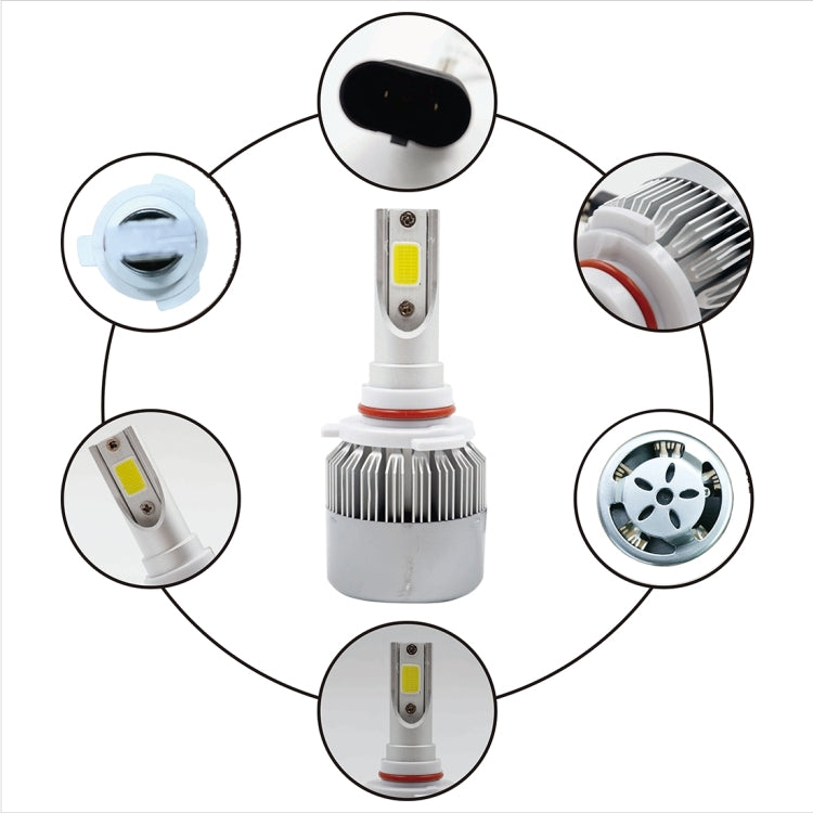 2 fari LED per auto C9 9006 18W 1800LM 6000K impermeabili IP68 con 2 lampade LED COB, DC 9-36V, 9006