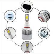 2 fari LED per auto C9 9006 18W 1800LM 6000K impermeabili IP68 con 2 lampade LED COB, DC 9-36V, 9006