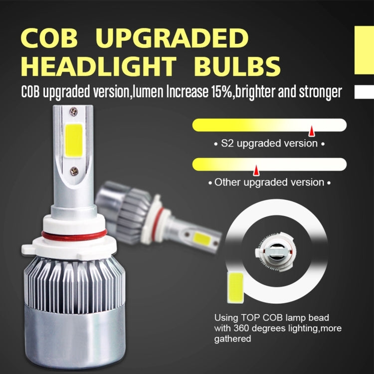 2 fari LED per auto C9 9006 18W 1800LM 6000K impermeabili IP68 con 2 lampade LED COB, DC 9-36V, 9006