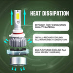 2 fari LED per auto C9 9006 18W 1800LM 6000K impermeabili IP68 con 2 lampade LED COB, DC 9-36V, 9006