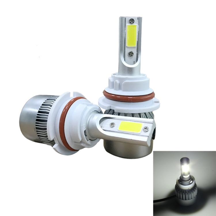 2 pezzi 9007 18W 1800LM 6000K impermeabile IP68 faro LED per auto con 2 lampade LED COB, DC 9-36V, 9007
