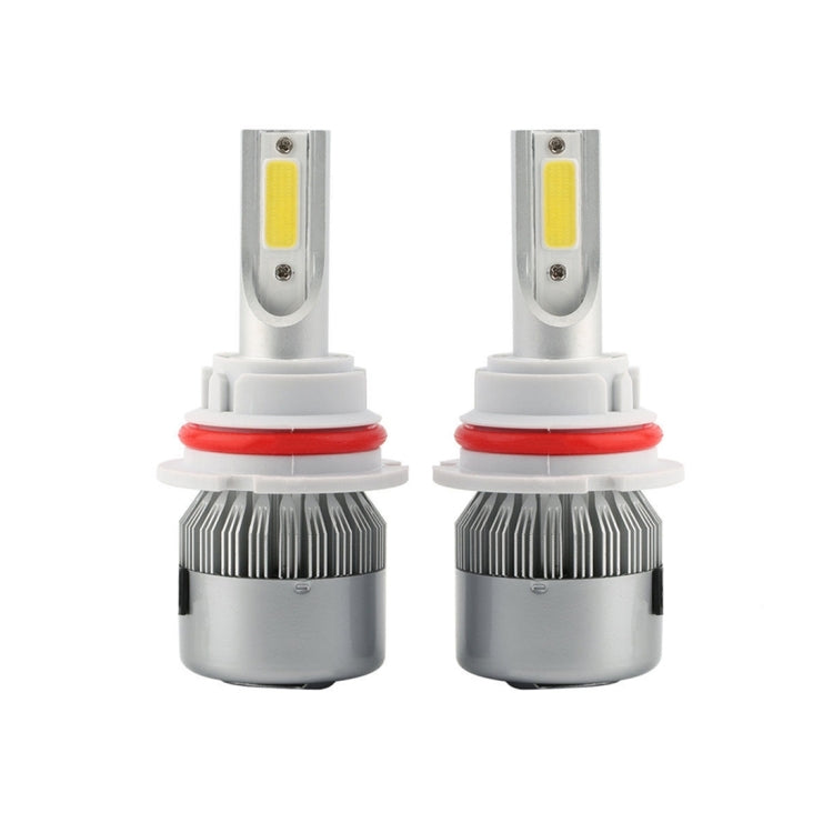 2 pezzi 9007 18W 1800LM 6000K impermeabile IP68 faro LED per auto con 2 lampade LED COB, DC 9-36V, 9007