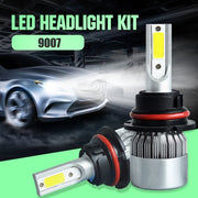 2 pezzi 9007 18W 1800LM 6000K impermeabile IP68 faro LED per auto con 2 lampade LED COB, DC 9-36V, 9007