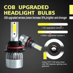 2 pezzi 9007 18W 1800LM 6000K impermeabile IP68 faro LED per auto con 2 lampade LED COB, DC 9-36V, 9007
